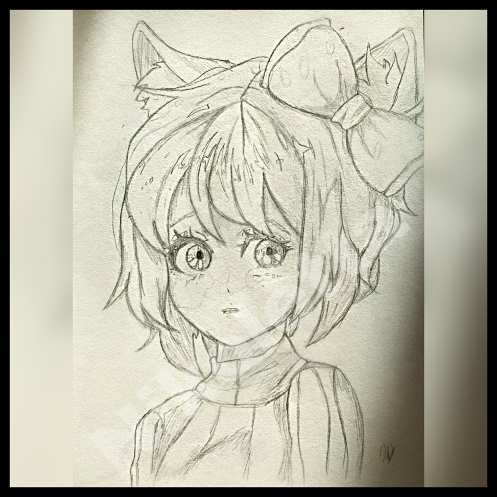 Sayori (doki doki literature club) Shaded Sketch